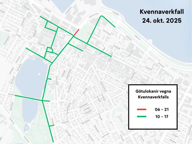 Closure map for the 2025 women's strike
