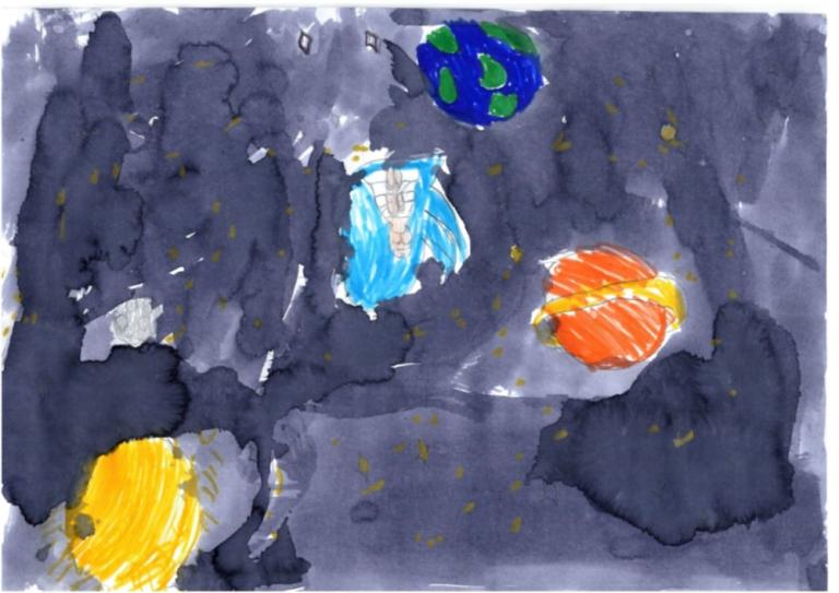 Tindur Atlason’s piece. His piece depicts space.