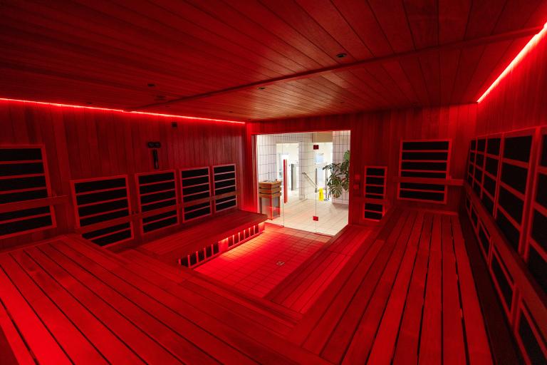 The infrared sauna at Vesturbæjarlaug