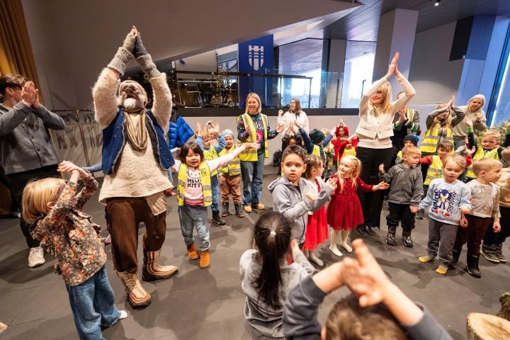 Dancing around the Christmas tree