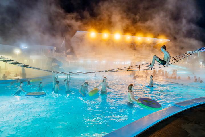 Children playing at Laugardalslaug Pool
