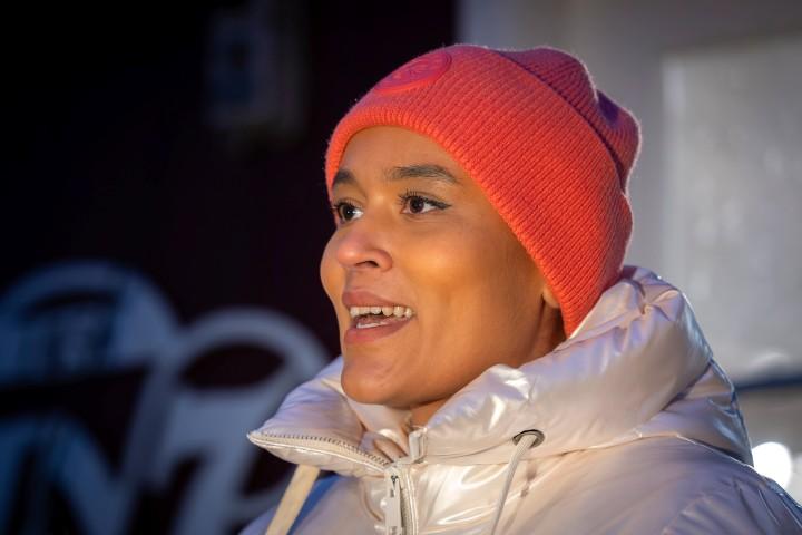 Sanna Magdalena Mörtudóttir flutti Þórshafnarbúum jólakveðju frá Reykvíkingum.