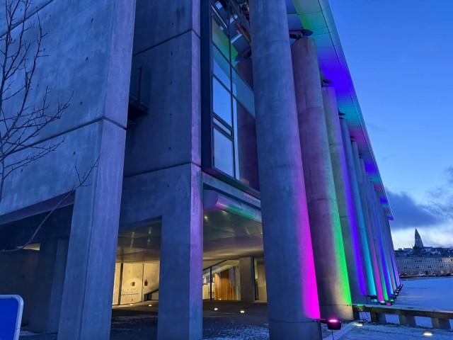 Ráðhúsið lýst upp í litum samtakanna Einstök börn.