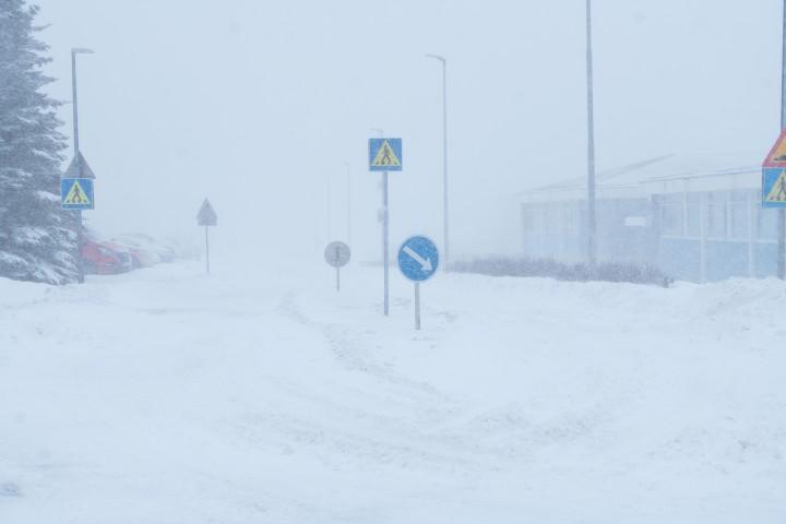 Heavy blowing snow during the storm
