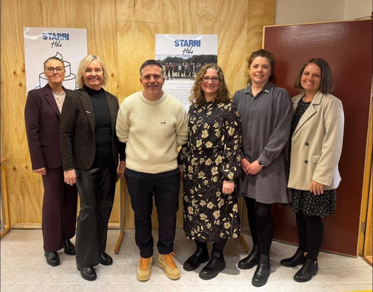 Mynd af fyrirlesurum á málþinginu í Gerðubergi.