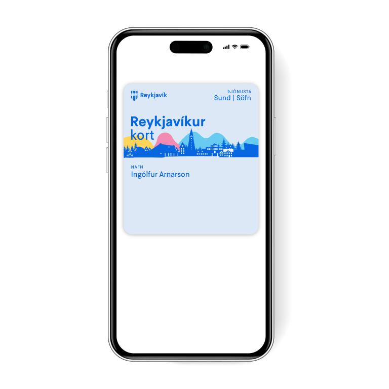 Stafræna Reykjavíkurkortið, grafísk mynd á síma