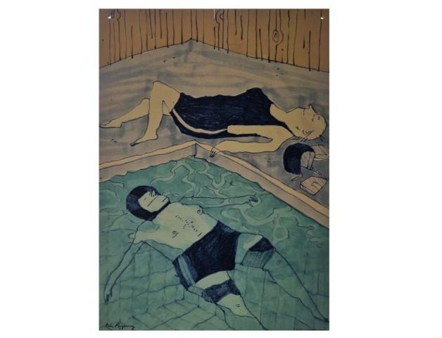 Ein myndanna á sýningu Ránar Flygenring í Vesturbæjarlaug