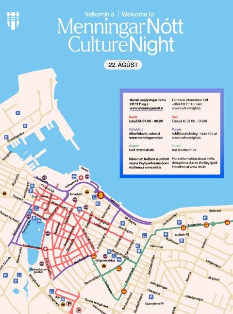 Map of street closures and services for disabled people on Culture Night 2026