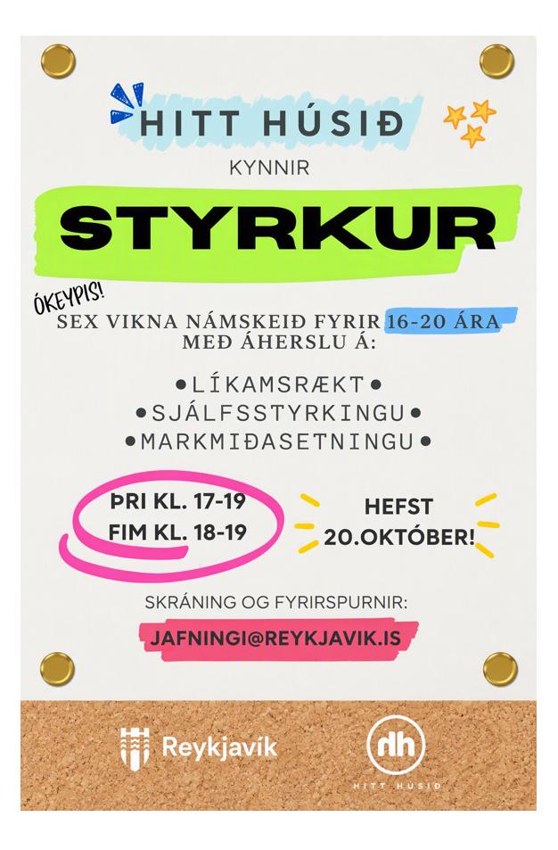 Styrkur - auglýsingaplakat fyrir námskeiðið í Hinu Húsinu
