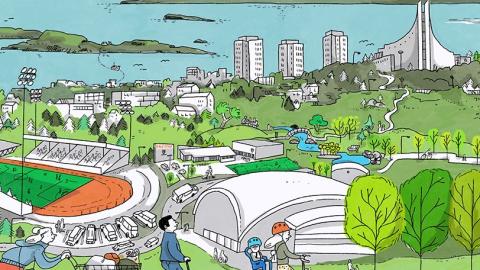 Teikning af Laugardal.