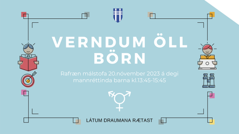 Auglýsing fyrir málstofuna "Verndum öll börn!" 20. nóvember 2023.