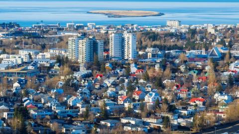 Loftmynd af einu af hverfum borgarinnar