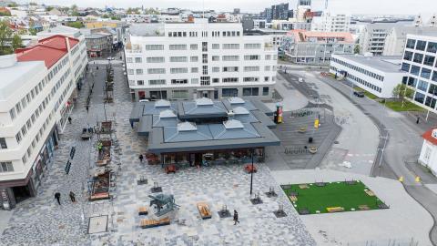 A temporary playground has been installed at Hlemmur and leisure areas will be expanded with fun street furniture.