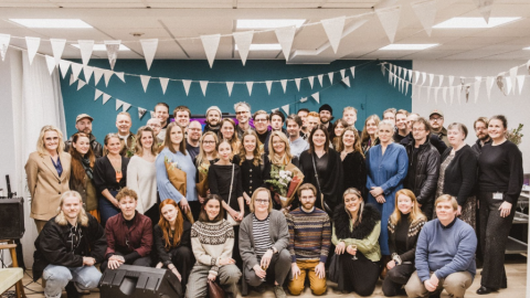 Group photo at the gathering of grant recipients from the Iceland Music Fund's early 2026 distribution.