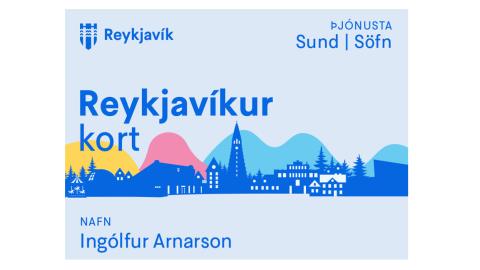 A graphic showing the digital Reykjavík Card.