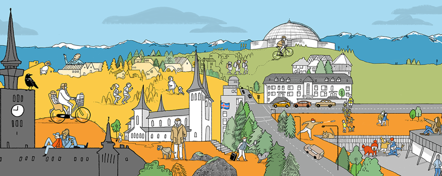 Teikning af Hlíðarhverfi