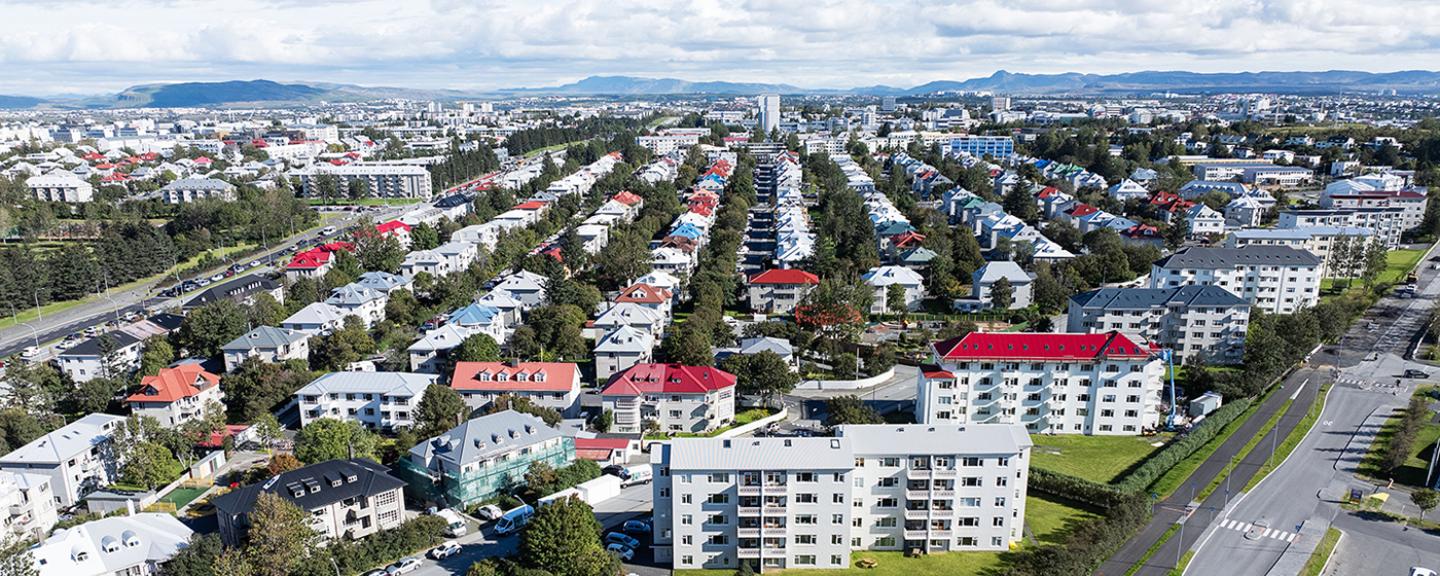 Loftmynd af Hlíðum.