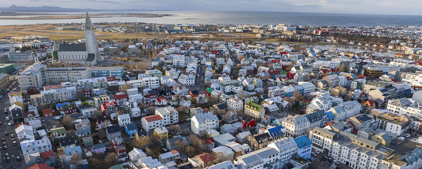 Aerial photo of Miðborg.