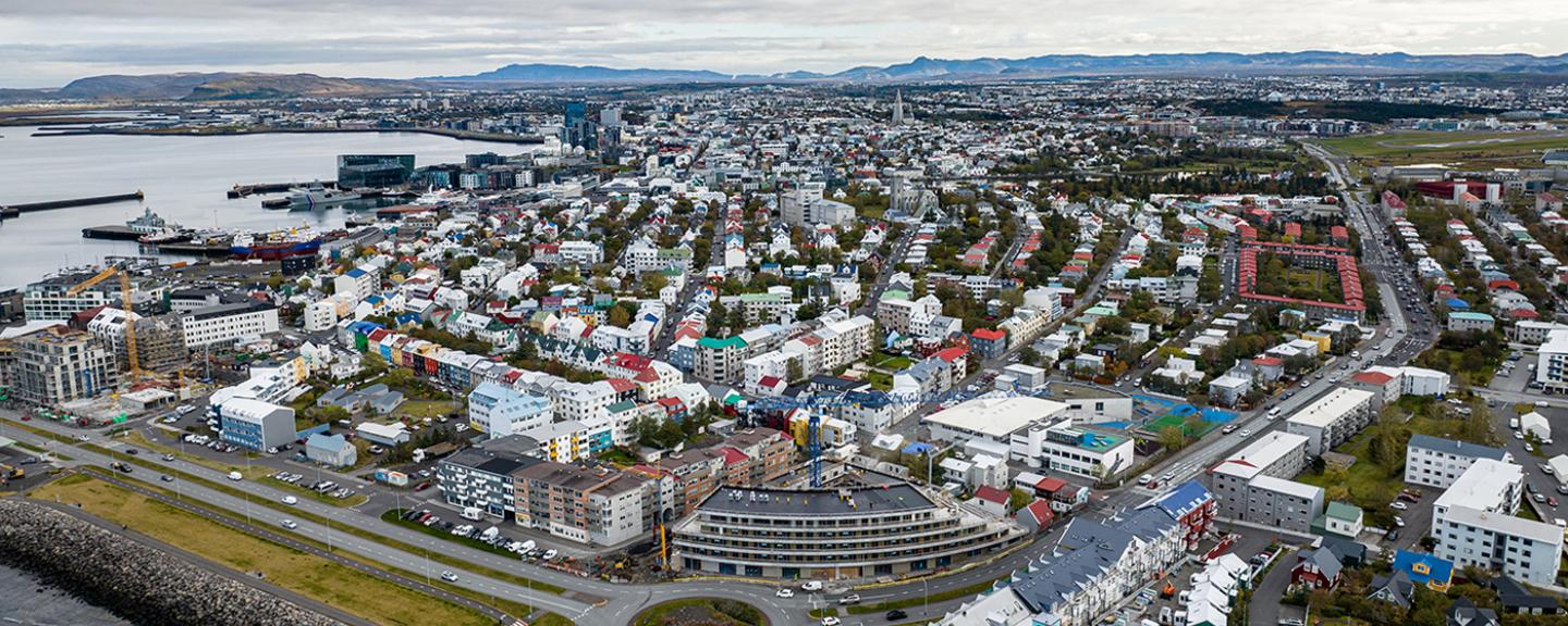 Loftmynd af Vesturbæ.